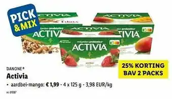 Lidl Activia aardbei-mango aanbieding