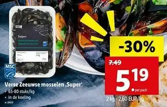 Lidl Verse zeeuwse mosselen ‚super aanbieding