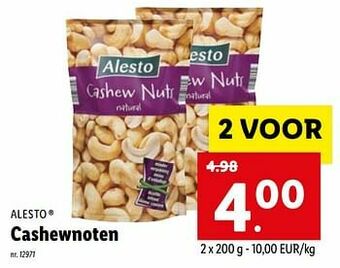 Lidl Cashewnoten aanbieding