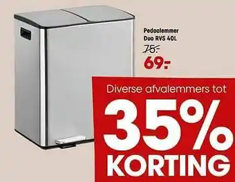 Kwantum Pedaalemmer duo rvs aanbieding
