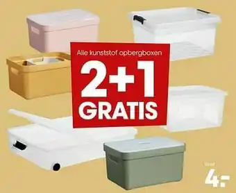 Kwantum Kunststof opbergboxen aanbieding