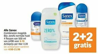Albert Heijn Sanex zero% normale huid aanbieding