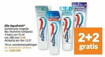 Albert Heijn Aquafresh freshmint tandpasta aanbieding