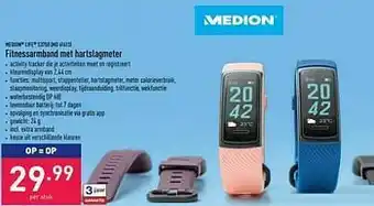 ALDI MEDION LIFE S3750 (MD 61613) Fitnessarmband met hartslagmeter aanbieding