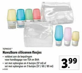 Lidl Navulbare siliconen flesjes aanbieding