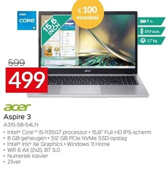 Selexion Acer aspire 3 a315-58-54ln aanbieding