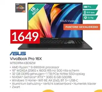 Selexion Asus vivobook pro 16x m7601rm-k8092w aanbieding