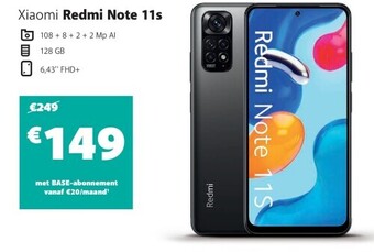 Base Xiaomi redmi note 11s aanbieding
