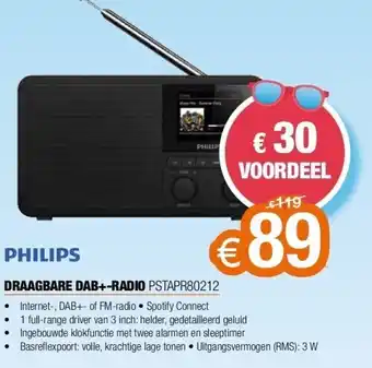 Philips draagbare dab+-radio pstapr80212