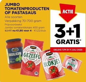 Jumbo Jumbo tomatenproducten of pastasaus aanbieding