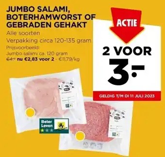 Jumbo Jumbo salami, boterhamworst of gebraden gehakt aanbieding