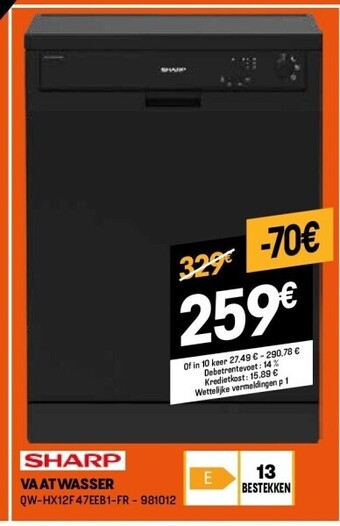 Electro Depot Vaatwasser aanbieding