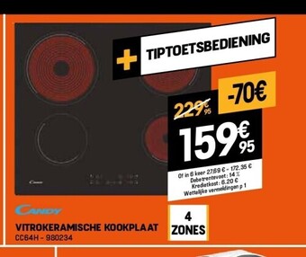 Electro Depot Vitrokeramische kookplaat aanbieding