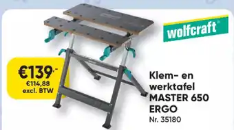 Klem- en werktafel MASTER 650 ERGO