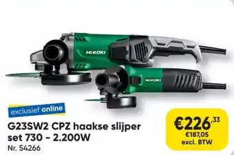 Toolstation G23SW2 CPZ haakse slijper set 730 - 2.200W aanbieding