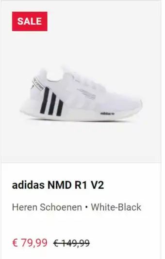 Foot Locker adidas NMD R1 V2 Heren Schoenen White-Black aanbieding