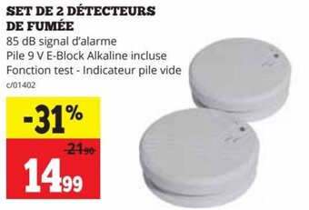 Dema SET DE 2 DÉTECTEURS DE FUMÉE aanbieding