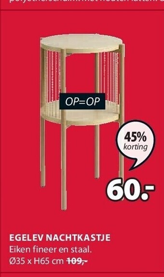 Jysk Egelev nachtkastje aanbieding