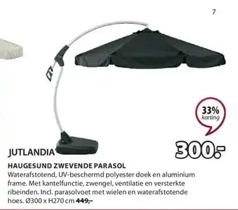 Jysk HAUGESUND PARASOL DÉPORTÉ aanbieding