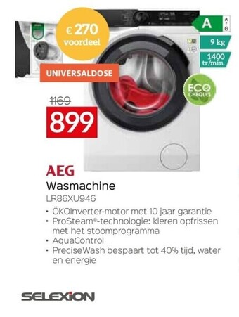 Selexion Wasmachine lr86xu946 aanbieding