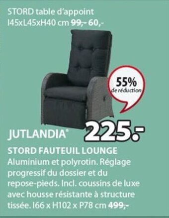 Jysk JUTLANDIA STORD FAUTEUIL LOUNGE. 166 x H102 x P78 cm aanbieding