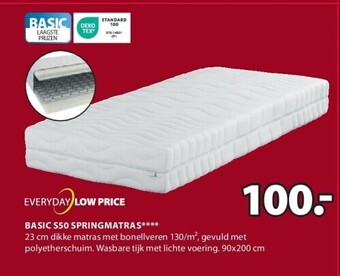 BASIC S50 MATELAS À RESSORTS