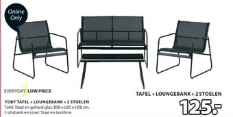 Jysk Tafel + loungebank + 2 stoelen aanbieding