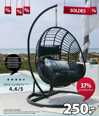 Jysk GJERN CHAISE SUSPENDUE aanbieding