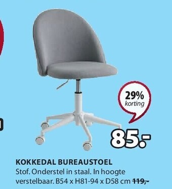 Jysk KOKKEDAL CHAISE DE BUREAU aanbieding