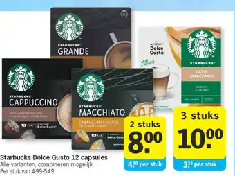 Albert Heijn Starbucks dolce gusto 12 capsules aanbieding