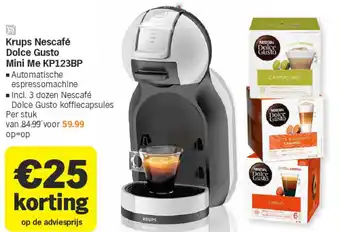 Albert Heijn Krups nescafé dolce gusto mini me kp123bp aanbieding