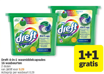 Albert Heijn Dreft 4-in-1 wasmiddelcapsules 16 wasbeurten aanbieding