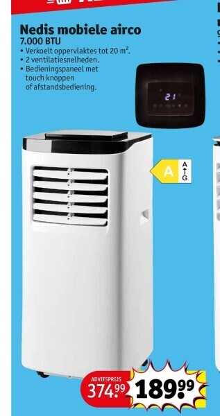 Kruidvat Nedis mobiele airco aanbieding