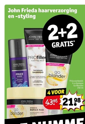 Kruidvat John frieda haarverzorging en -styling aanbieding