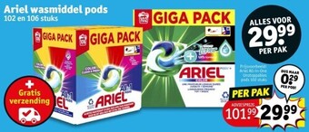 Kruidvat Ariel wasmiddel pods aanbieding