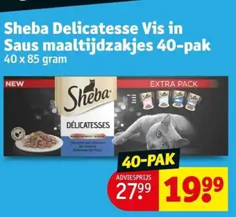 Kruidvat Sheba delicatesse vis in saus maaltijdzakjes 40-pak aanbieding