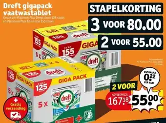 Kruidvat Dreft gigapack vaatwastablet aanbieding