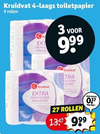 Kruidvat Kruidvat 4-laags toiletpapier aanbieding