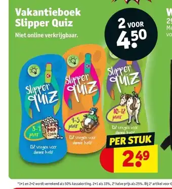 Vakantieboek slipper quiz