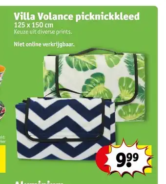 Kruidvat Villa volance picknickkleed 125 x 150 cm aanbieding