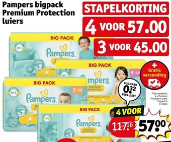 Kruidvat Pampers bigpack premium protection luiers aanbieding