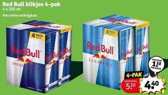 Kruidvat Red bull blikjes 4-pak aanbieding