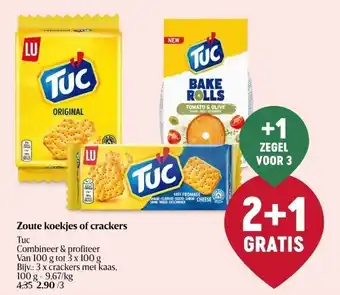 Delhaize Zoute koekjes of crackers tuc aanbieding