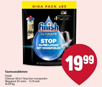Delhaize Vaatwastabletten finish aanbieding