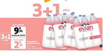 Auchan Eau Minérale Naturelle Evian aanbieding