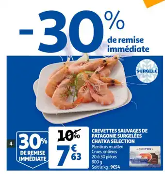 Crevettes Sauvages De Patagonie Surgelées Chatka Selection