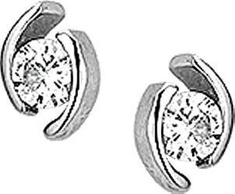 Glams oorknoppen zirkonia - zilver