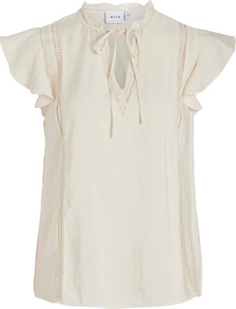 Bol.com Vila vilucia vn sl top - birch ecru aanbieding