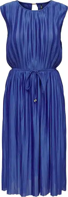 Bol.com Only jurk onlelema s/l plisse dress box jrs 15201887 dazzling blue dames maat - s aanbieding
