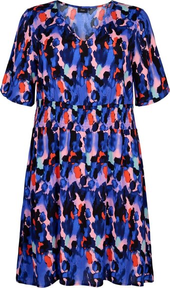 Bol.com Viscose jurk met print en smok aanbieding